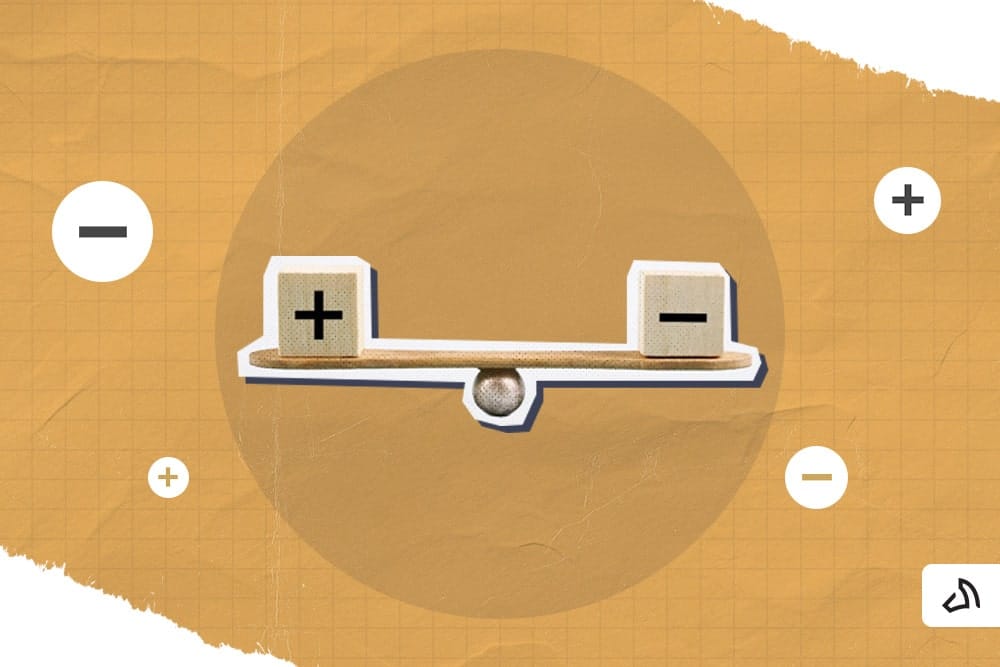 A balance beam with one block on each end