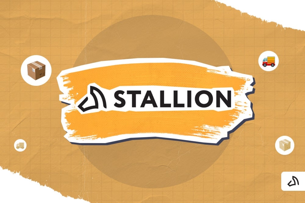 Stallion Express logo with an orange paint stroke