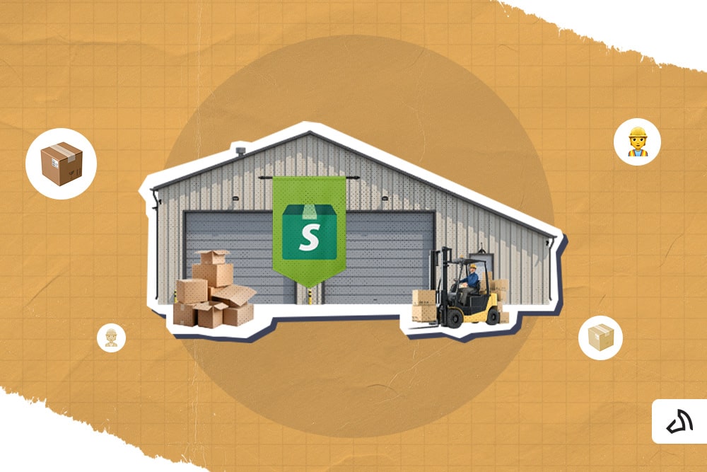 Shopify Fulfillment Network banner placed at the entrance of the warehouse